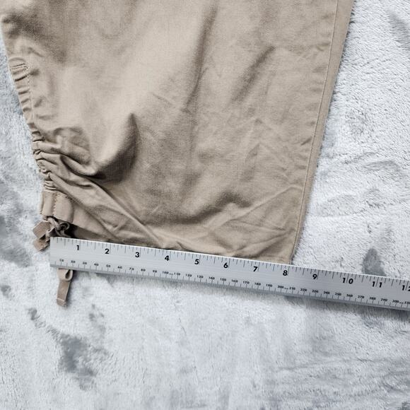 Gloria Vanderbilt Pants Womens 12 Tan Tyra Capri Ruched Hem Embroidered Studded - Picture 15 of 16